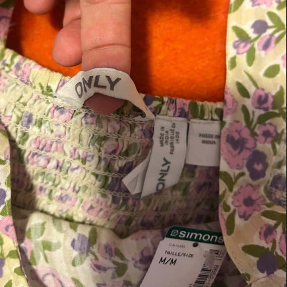 Only purple flowers 100% cotton cropped ruffle tank blouse NWT - Picture 6 of 12